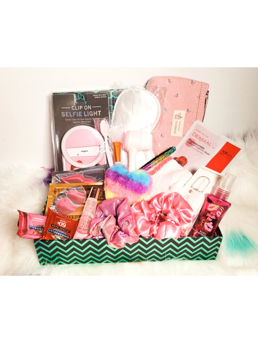 Pink Girls Self-Care Gift Box with Beauty and Relaxation Set